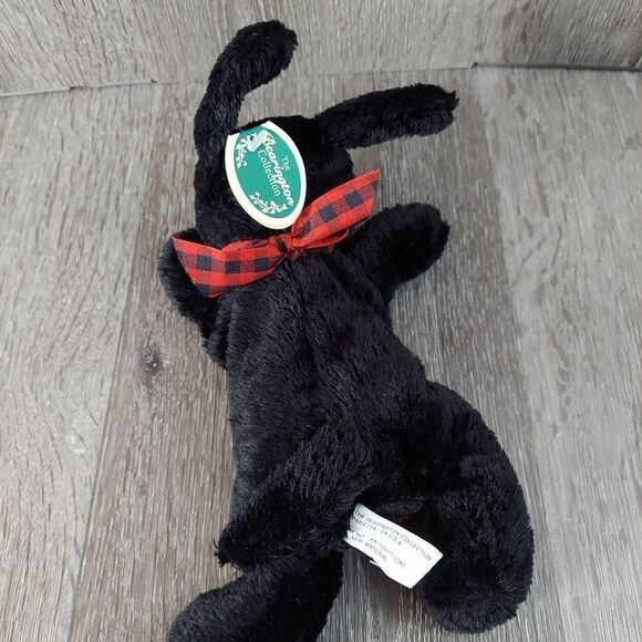The Bearington Collection Black Puppy Dog w/ Red Bow Plush Jackson Jr - Picture 3 of 5